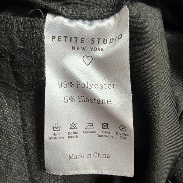 Petite Studio Womens Black Flared Pants Pearl Embellishments Sz XS