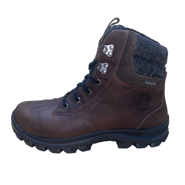 Timberland Mens Brown Leather Waterproof Insulated Lace-Up Boots Size 9.5