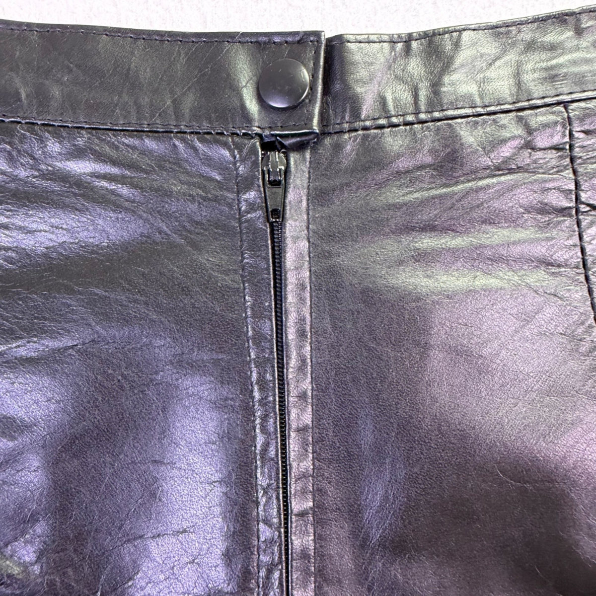 S.&U. Fashions Womens Black Faux Leather Pencil Skirt Rear Zipper Size 5/6