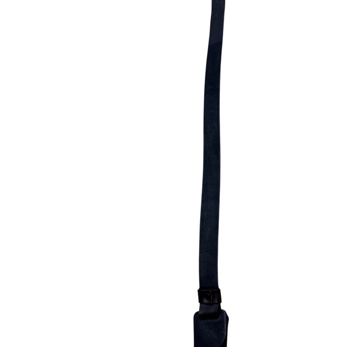 Vintage Black & Brown Leather Wrap Belt With Unique Loop Buckle Design For Women