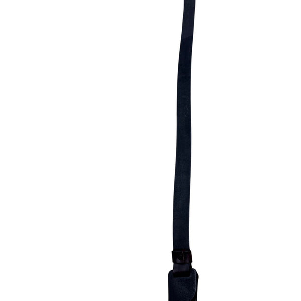 Vintage Black & Brown Leather Wrap Belt With Unique Loop Buckle Design For Women