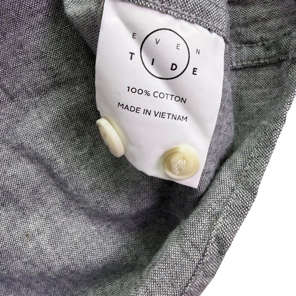 Even Tide Mens Gray Cotton Long Sleeve Button-Up Shirt Size L