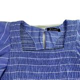 Simplee Womens Blue Cotton Linen Stripe Midi Dress Size Small