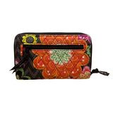 Vera Bradley Women’s Black Multicolor Quilted Floral Pattern Turnlock Wallet