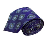 Jos A. Bank Mens Purple 100% Silk Tie Mandala Print Pattern Executive Collection