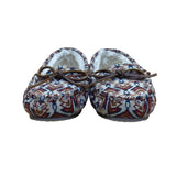 Minnetonka Women’s Multicolor Tribal Pattern Faux Fur Moccasin Slippers Size 10M