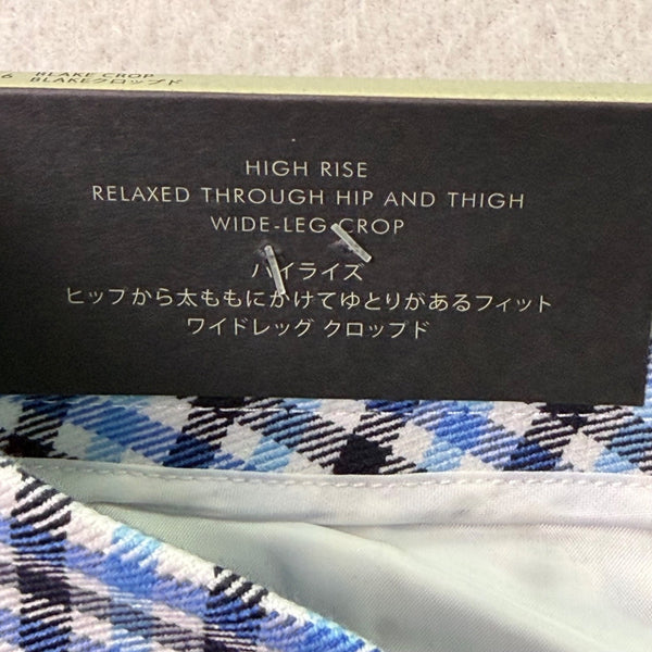 Banana Republic Women’s Blue & Black Plaid Wide-Leg Crop Pants Size 6 - New