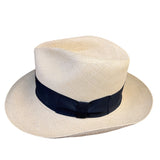 Dorfman Pacific Mens Natural Straw Fedora Hat Classic Style Black Band
