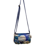 Sea N Sand Women’s Blue & White Canvas Seashell Adjustable Strap Crossbody Bag