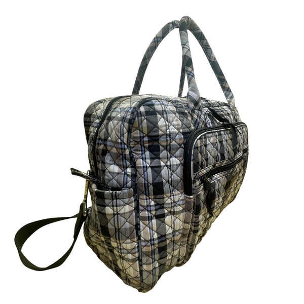 Vera Bradley Women’s Plaid Quilted With Adjustable Strap Weekender Travel Bag