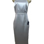 Lulus White Satin Midi Dress With Spaghetti Straps & Open Back Design Sz M - New