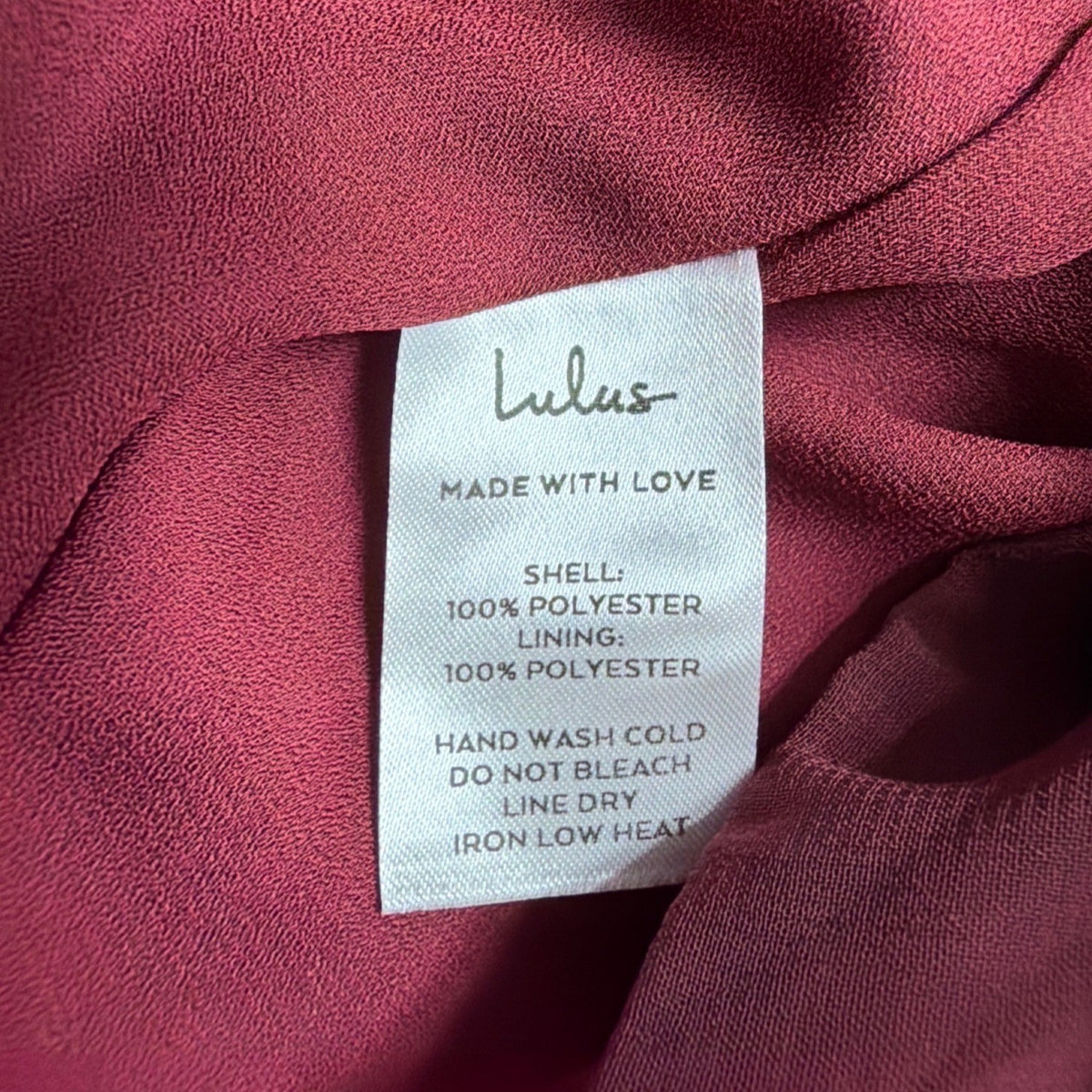 Lulus Womens Burgundy Tie-Front Long Sleeve Dress Ruffle Hem Polka Dot Sz XL
