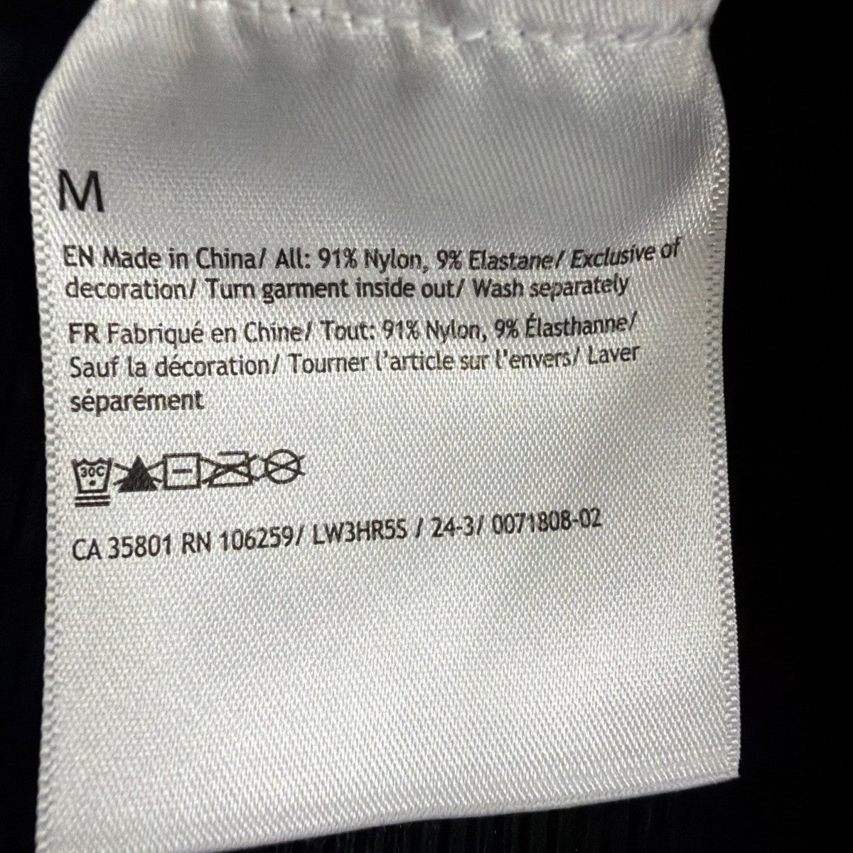 Lululemon Women Black Nylon Blend Ribbed Long Sleeve Open Back Cropped Top Sz M