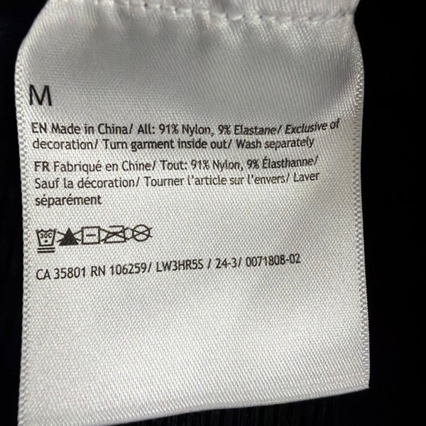 Lululemon Women Black Nylon Blend Ribbed Long Sleeve Open Back Cropped Top Sz M