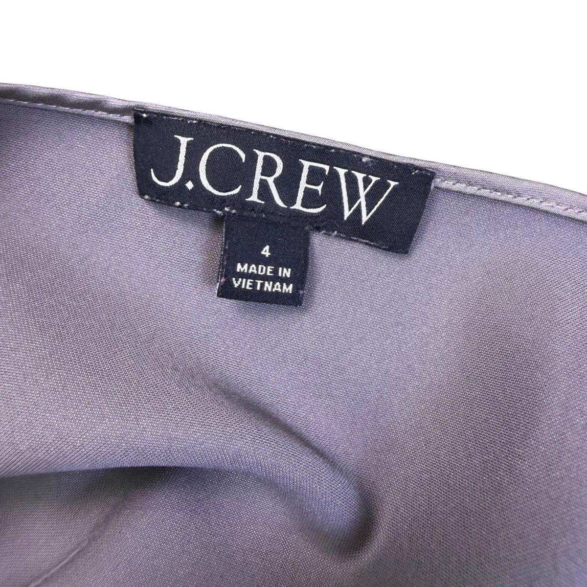 J.Crew Womens Silver Satin Spaghetti Strap Slip Dress Elegant Size 4