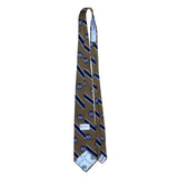 Pride Of America Mens Tan & Navy Necktie The American Bicentennial 1776-1976