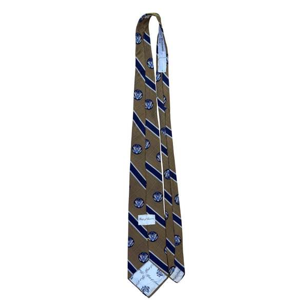 Pride Of America Mens Tan & Navy Necktie The American Bicentennial 1776-1976