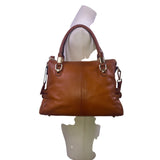 Kattee Women’s Brown Leather Structured Design Dual Handle Satchel Bag