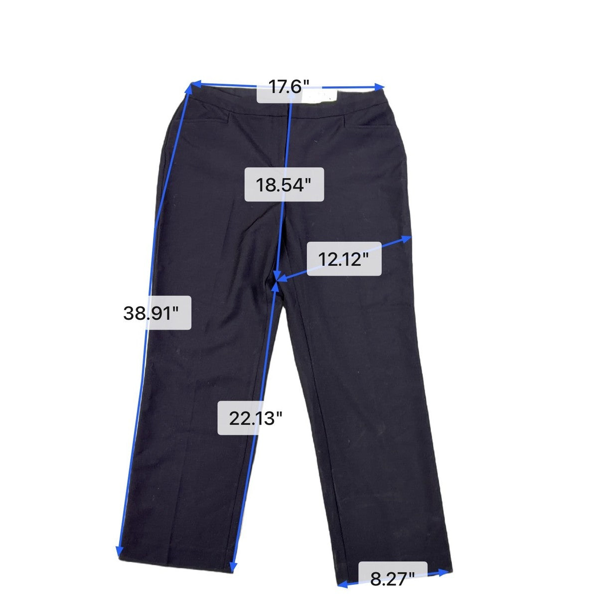I.N.C. Womens Black Recycled Straight-Leg Pants Size 14S