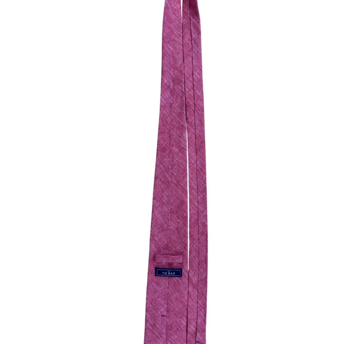 Tie Bar Mens Pink Linen Necktie Polished Slim Fit Modern Look Solid Design