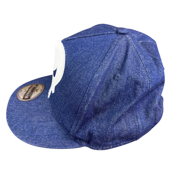 Marvel Mens Blue Cotton Punisher Snapback Hat Adjustable Denim Skull Accents
