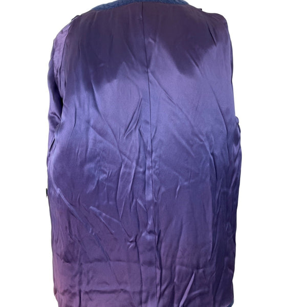 Vintage Sandison Womens Blue Double-Breasted Coat With Buttons