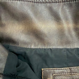 Bershka Mens Brown Faux Leather Bomber Jacket Lining Lightweight Size XL