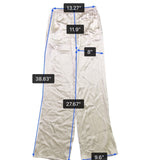 Antonelli Womens Beige Silk Blend Elastic Waist Wide Leg Pants Size 10