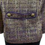 Vintage Draper’s & Damons Women’s Gold and Purple Tweed Blazer Coat Sz M