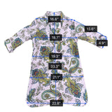 Hinson Wu Womens Pink Luxe Linen Paisley Tunic Shirt Dress Button Back Size M