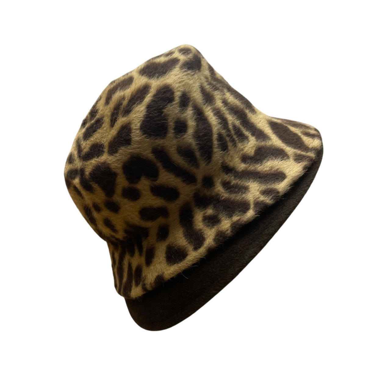 Philip Treacy Women’s Brown Leopard Print Wool Bucket Hat OS