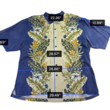 Tommy Bahama Mens Blue Yellow 100% Silk Hawaiian Button-Up Shirt Sz XXL