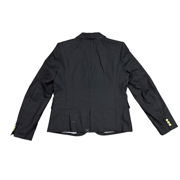J.Crew Womens Black Blazer Gold Buttoned Lined Jacket Size 12