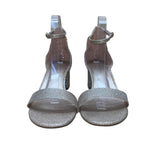 Dream Pairs Women’s Golden Glitter Open Toe Low-Chunk Ankle Strap Heels Size 9