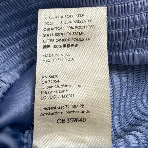 Urban Outfitters Womens Light Blue Satin Long Sleeve Crop Top Size XS