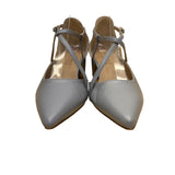 Journee Collection Women’s Gray Faux Leather Strappy Pointed Toe Heels Size 7.5