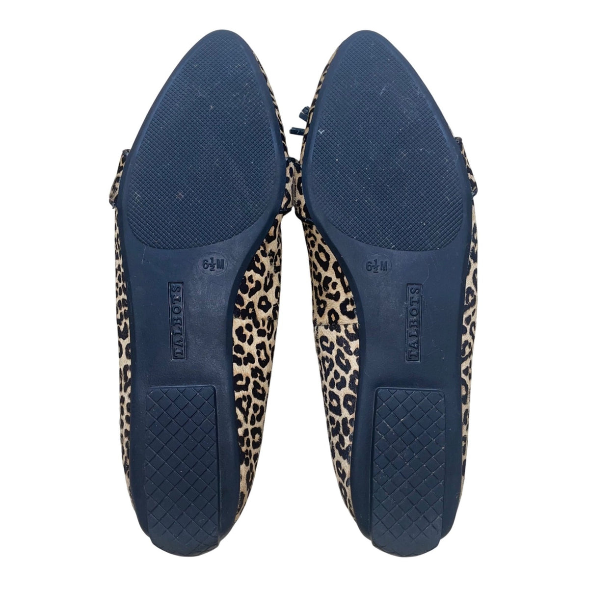 Talbots Women’s Leopard Print Calf Hair Tasseled Francesca Driving Flats Sz 6.5M