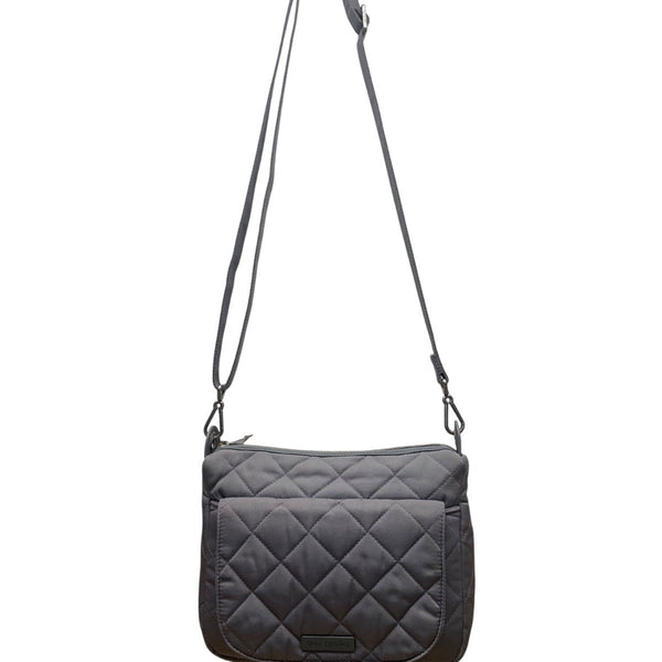 Vera Bradley Women’s Gray Quilted Durable Nylon Adjustable Strap Crossbody Bag