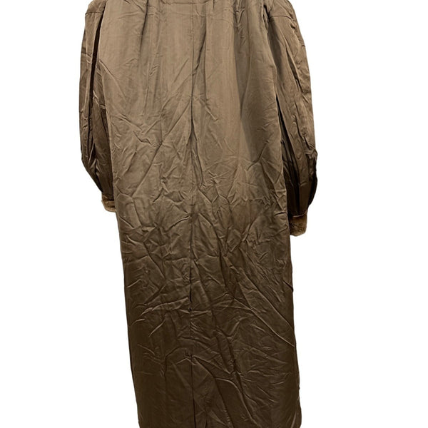 Vintage Gartenhaus Brown Long Fur Coat for Women