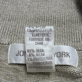 Jones New York Women Beige Silk Blend Button-Front Cardigan Sweater Size L