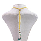 Bridal Gold Tone Indian Choker Necklace Traditional  Jewelry Beaded Tie Closure