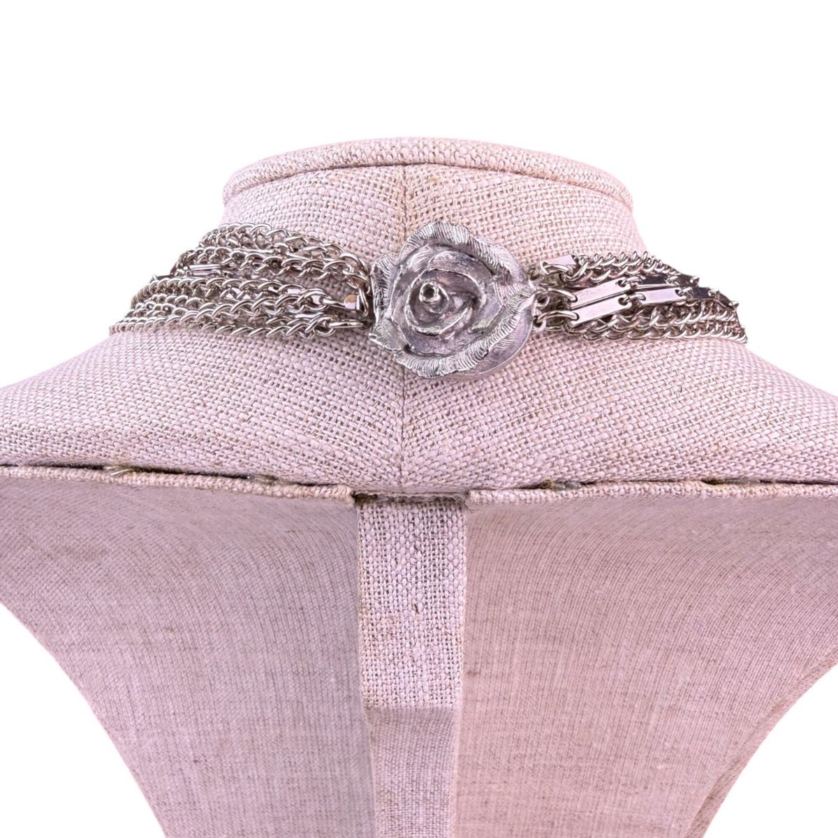 Vintage Unknown Womens Silver Tone Metal Multi Chain Necklace & Bracelet Set