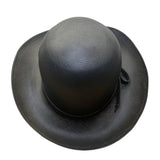 Adolfo II Womens Black Straw Bowler Hat Woven Ribbon Bow Accent Vintage Style