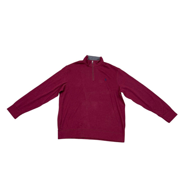 Polo Ralph Lauren Mens Burgundy Performance Pullover Quarter-Zip Size XL
