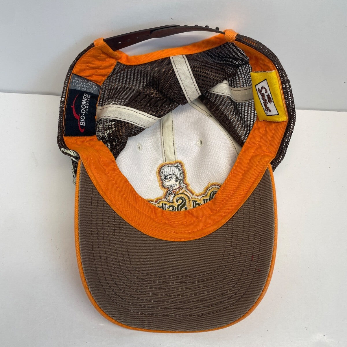 The Simpsons Old School Homer Brown Bio Domes Baseball Cap Hat Sz Kids