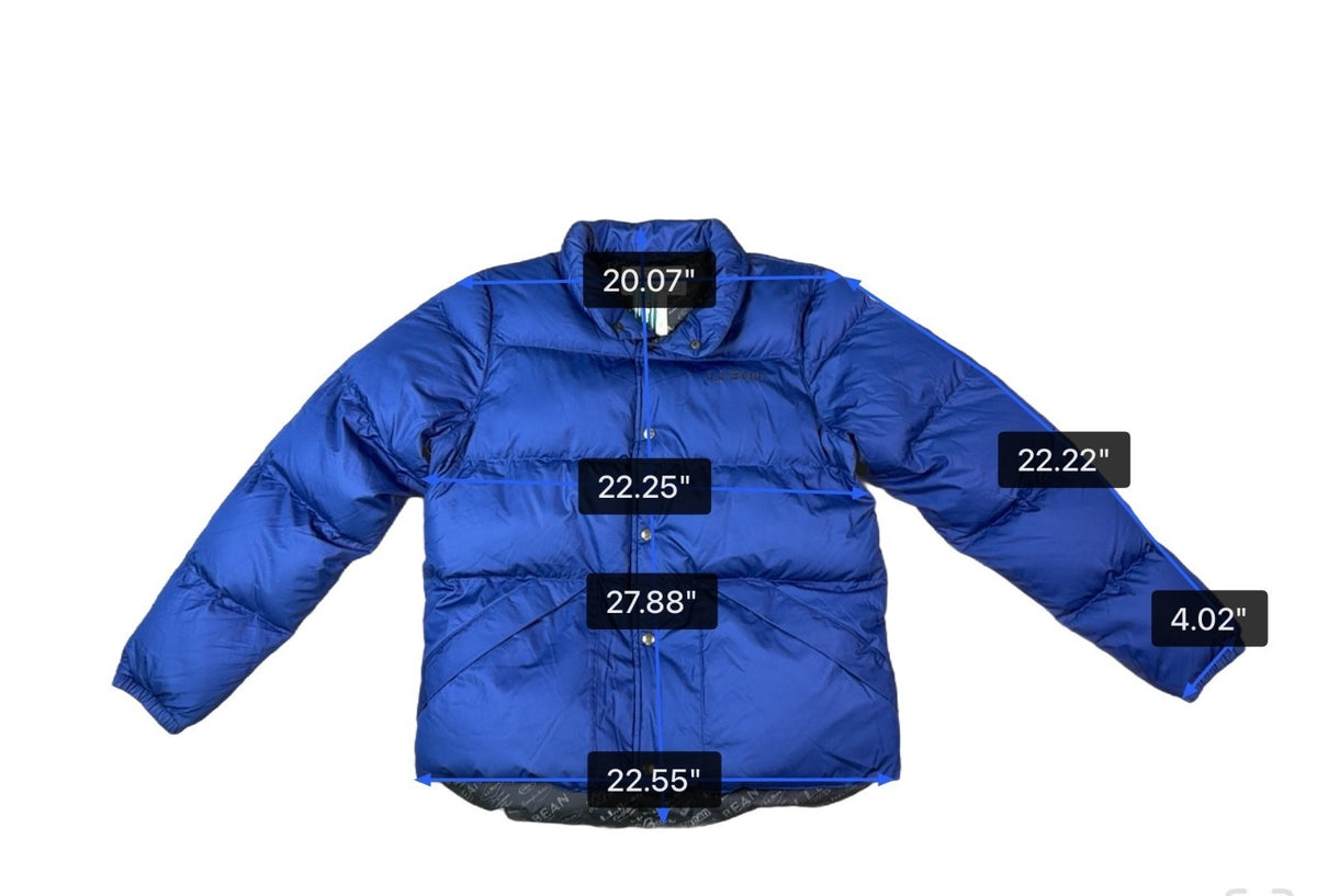 L.L. Bean Mens Colbalt Blue Down Jacket With Tags Warm Winter Sz M