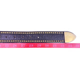 Streets Ahead Unisex Black Leather Studded Belt Gold Accents Adjustable Western
