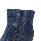 J. Crew Women’s Black Glitter Synthetic Zipper Block Heel Ankle Boots Size 9.5