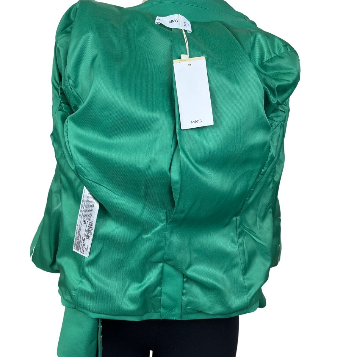 MNG Women’s Emerald Green Blazer With Single-Button Closure Sz 2 - New