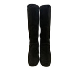 Stuart Weitzman Women’s Black Suede Knee-High Heeled Square Toe Boots Size 8.5M